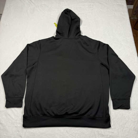 Nike Therma Fit Hoodie Mens XL Black Volt Swoosh Pullover Sweatshirt Athletic - Picture 6 of 10